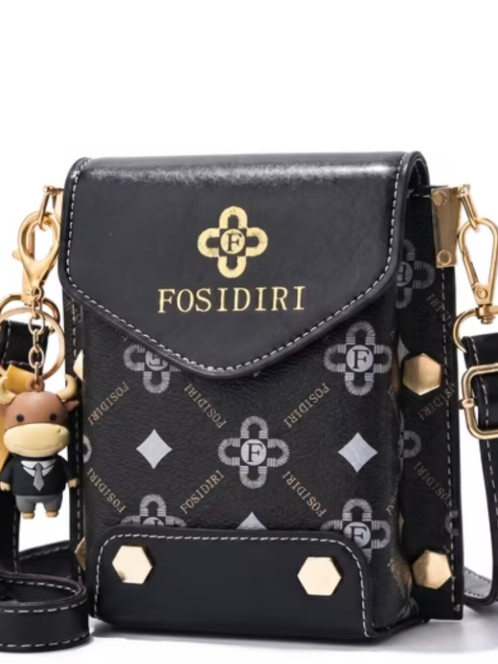 Black Compact Mini Crossbody Phone Bag